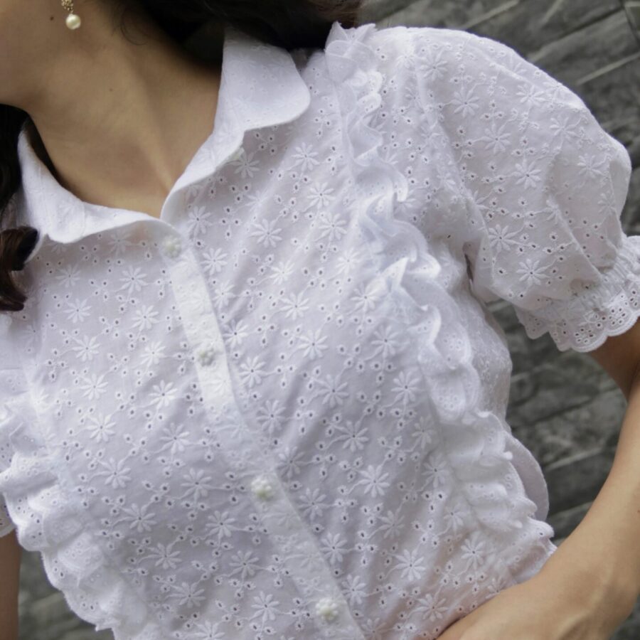 Blusa Broderie manga corta Pre orden